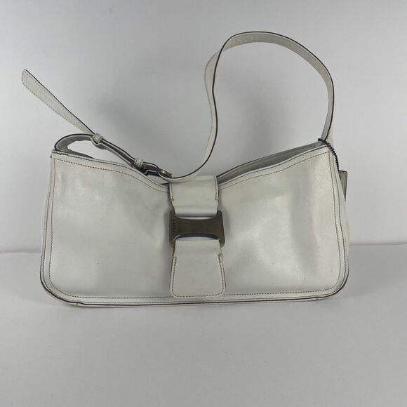 VTG White Leather Ungaro Easy West Shoulder Bag READ - Picture 1 of 12